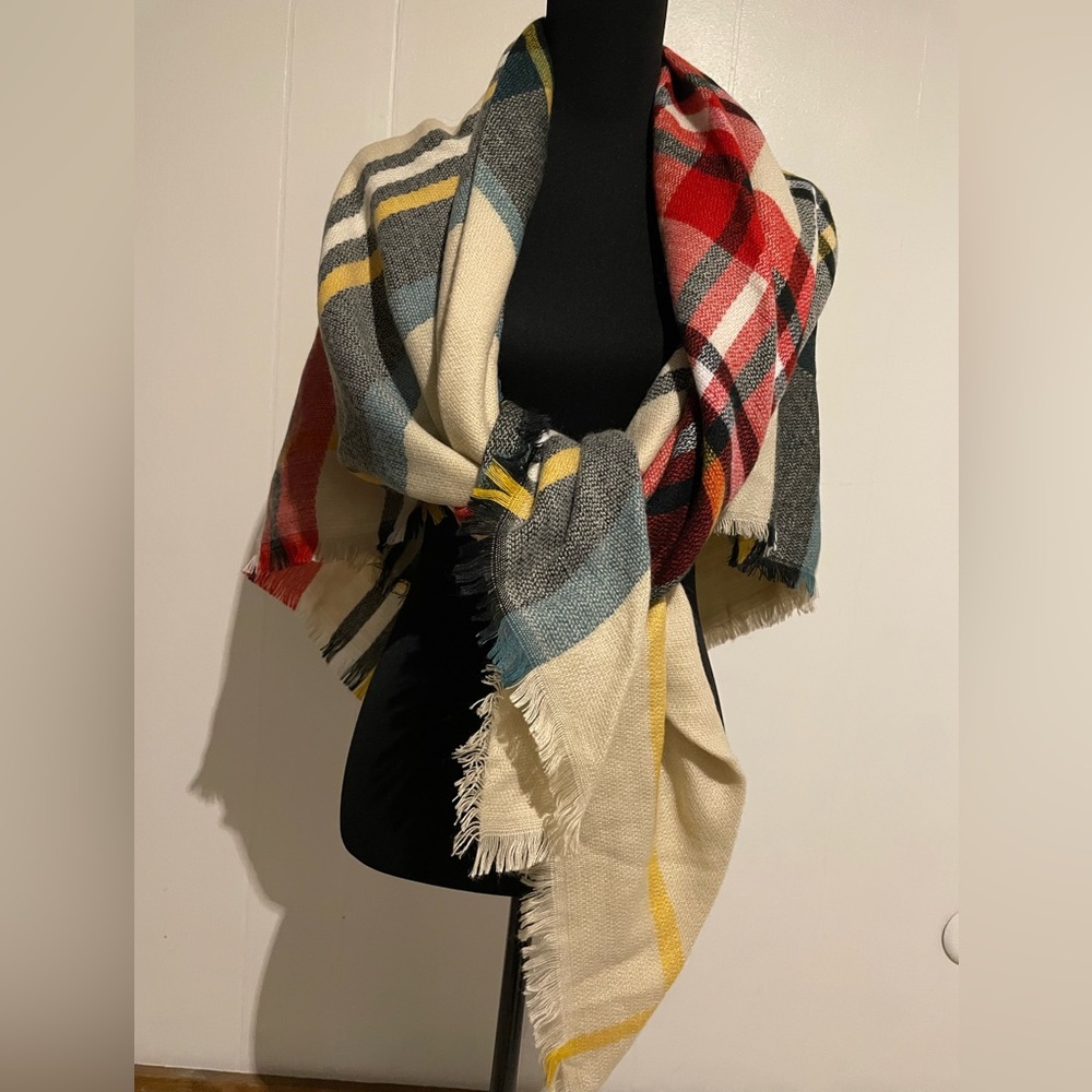 Plaid Multicolor Scarf, Wrap